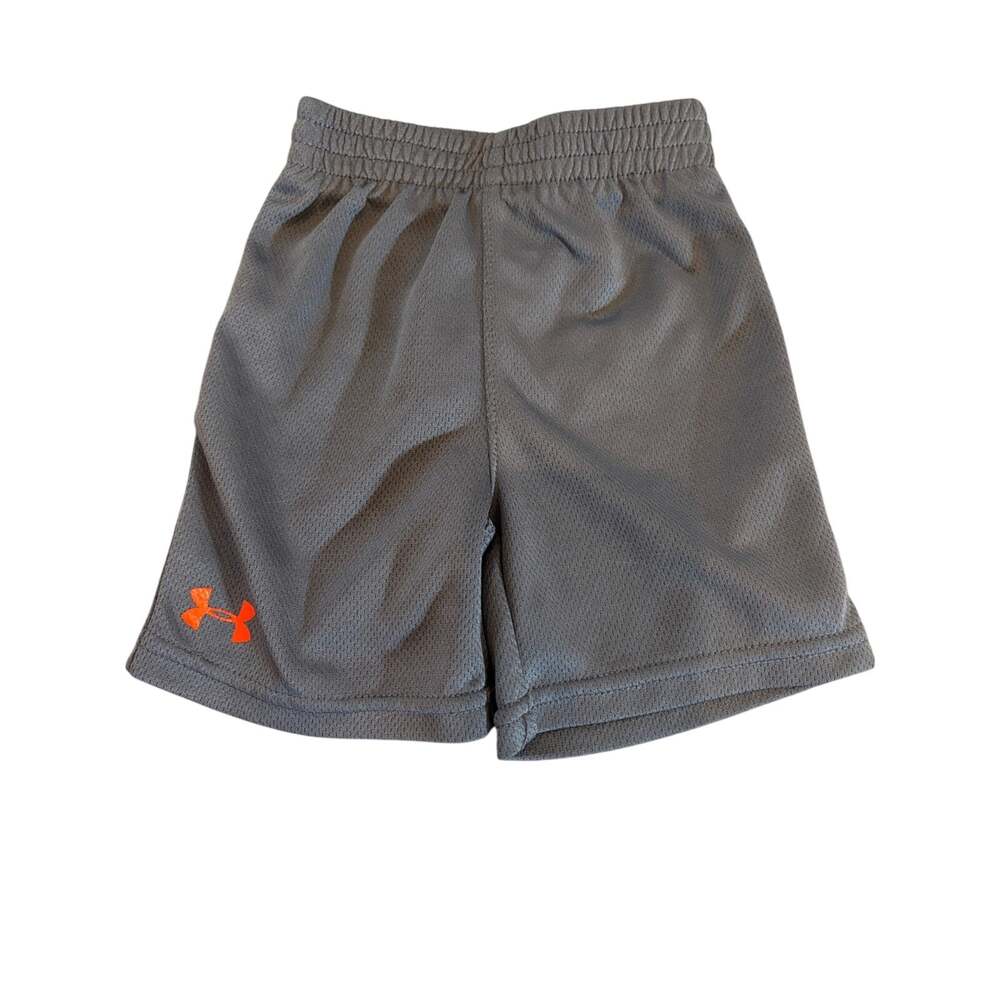 Under Armour Gray Mesh Shorts with Orange Logo Accent size 12 months